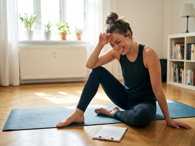 Fitness motivation checklist supporting consistent at-home workout routine 
